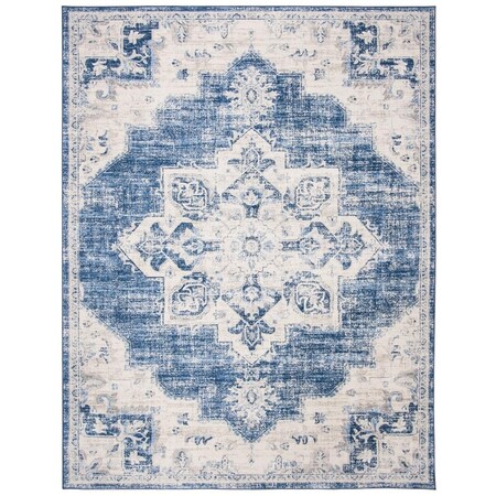 Safavieh Brentwood Power Loomed Large Rectangle Area Rug Ivory & Navy - 8 x 10 ft. BNT865A-8